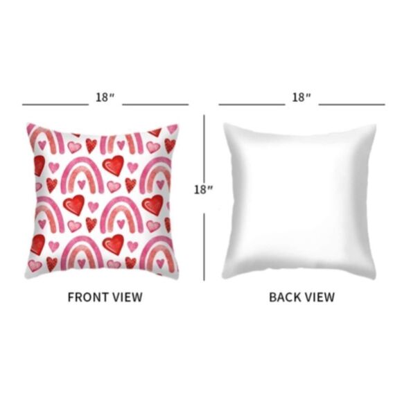 Heart and Rainbow Print Pillow Cover - Picture 3 of 5